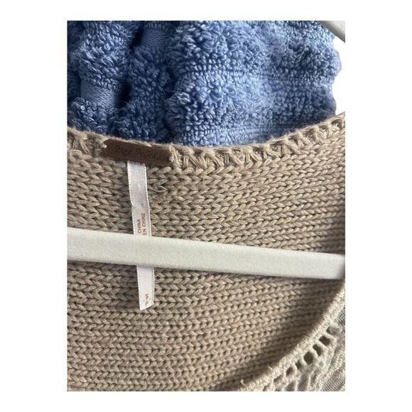 Free People Anthropologie Broen Lace Short. Sleeve Sweater Size Small Western Pr - Picture 4 of 6